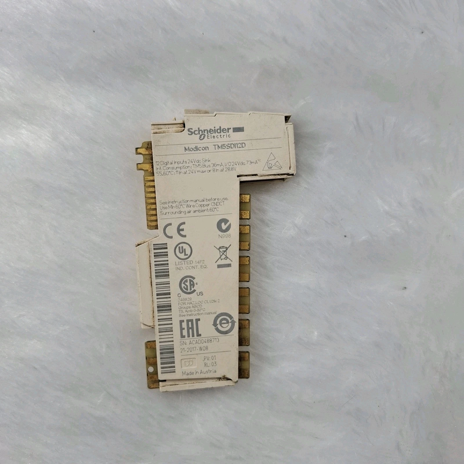 SCHNEIDER ELECTRIC MODICON TM5SD112D 12 CHANNEL DIGITAL INPUT MODULE